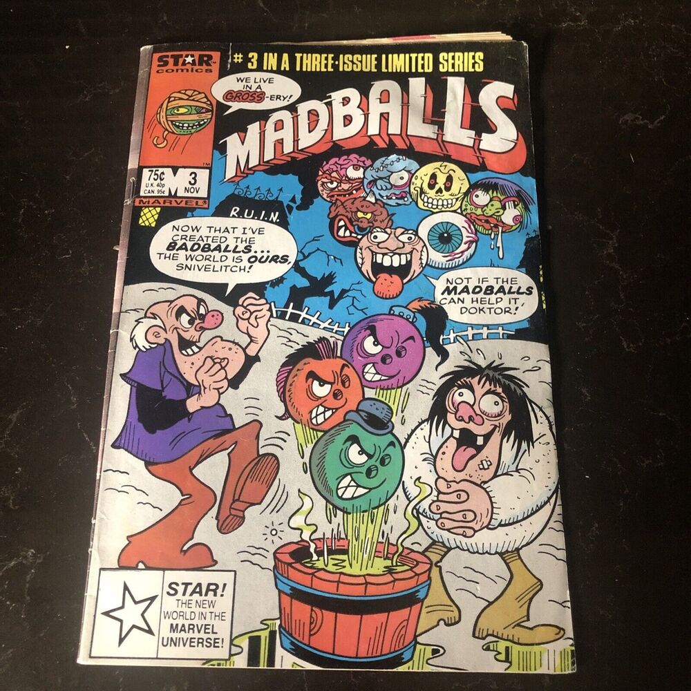 Madballs Comic Book 1986 Star Comics Marvel Comics #3 of 3 Limited Series